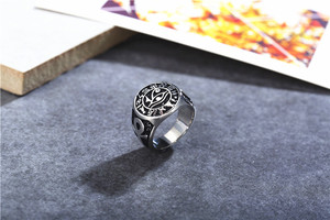 2025 personalità di vendita calda retrò egitto faraone occhio Anubis morte croce anello in acciaio al titanio - Product Image 6