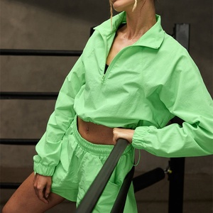 Ropa activa con logotipo personalizado para gimnasio, Jersey ligero de poliéster 100%, Chaqueta corta de gran tamaño para <span class=keywords><strong>mujer</strong></span> - Product Image 5