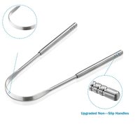 Vente en gros d'accessoires d'hygiène buccale : Nettoyeur de langue en acier inoxydable pour une haleine plus fraîche, gratte-langue en cuivre