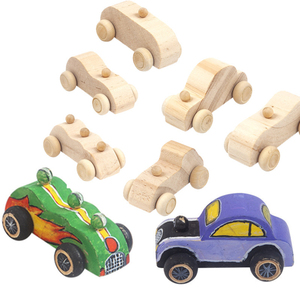 Diy Madera Color Graffiti Miniatura Coche Montessori Niños Entrenamiento Capacidad práctica para dibujar juguetes de madera para niños - Product Image 6