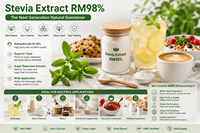 Astrawell - Extrait de Stévia de Haute Pureté RM98% - Édulcorant Naturel Premium - Fabricant