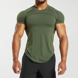 Özel süblimasyon hızlı kuru spor t-shirt slim fit için nefes spor sıkıştırılmış spor 100% polyester stringer erkekler t gömlek