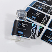 Étiquettes holographiques à haute adhérence, imperméables, pour flacons en verre de laboratoire de 3 ml, 5 ml, 10 ml, emballage de flacons