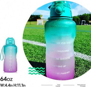 Jarra de Agua Deportiva Grande de 3800 ml con Marcador de Tiempo y Pajita, Libre de BPA, para Viajes - Product Image 6