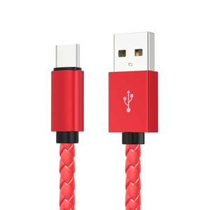 Colorido tejido trenzado de cuero de la PU de USB2.0 toType-C 8pin de velocidad de carga del teléfono Cable de Micro Usb - Product Image 5