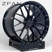 Jantes en alliage forgé ZFAN 18-21 pouces 5x114.3 à rayons multiples, finition noir brillant, pour véhicules JDM personnalisés