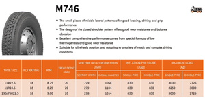 ยางรถยนต์ Wz Popular Economical Brand M746 11R24.5 ลายดอกยางแบบ Block พร้อมฟังก์ชั่นการบังคับเลี้ยวที่ดีเยี่ยม ผลิตจากโรงงานดั้งเดิม - Product Image 6