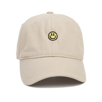 Topi bisbol anak-anak baru penjualan laris 17 pilihan warna topi katun desain wajah tersenyum Formal untuk promosi memancing musim semi