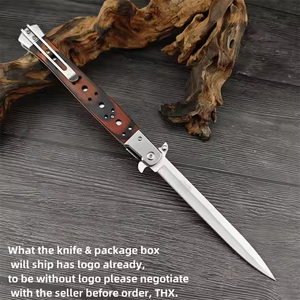 Coltello Pieghevole con Manico in Legno, Lama 440C, per Campeggio, Caccia, Autodifesa, Escursionismo, Sopravvivenza, Regalo EDC - Product Image 3