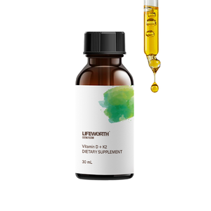 LIFEWORTH Vitaminas de máxima absorción <span class=keywords><strong>D</strong></span> D3 K2 Gotas líquidas para apoyar huesos y músculos saludables - Product Image 1