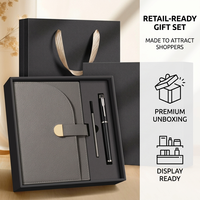 Ensemble de carnet de notes A5, stylo en métal, sac cadeau, emballage de présentation, papeterie, agenda pour le bureau