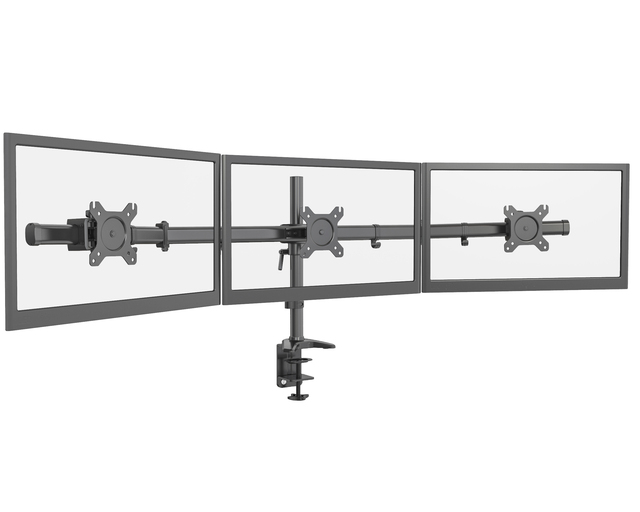 V-mounts Heavy-Duty Triple Monitor Stand 90 Degrees Tilt C-Clamp Installation 8KG Load Capacity 27" Screen Support Stock
