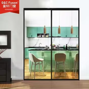 Puertas delanteras de diseño de moda Fuson para puertas corredizas de puerta corrediza de doble acristalamiento de aluminio Interior de casa - Product Image 3