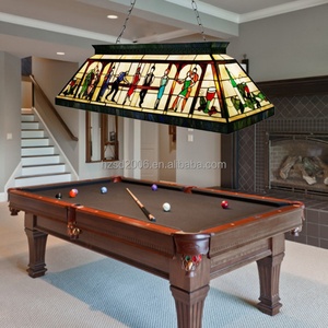 Lustre Tiffany 47 pouces pour table de billard/snooker avec 6 lumières, en verre teinté, pour éclairage de salle à manger, lampe de taille moyenne - Product Image 4