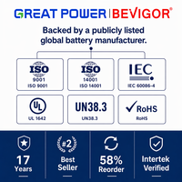 بطارية BEVIGOR 2/3A CR123A 3V 1500mAh ليثيوم-منغنيز أسطوانية للمقاييس والأجهزة الأمنية والطبية وأجهزة التتبع المنزلية والساعات والإلكترونيات