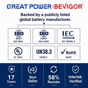 Batterie cylindrique BEVIGOR 2/3A CR123A 3V 1500mAh Li-MnO2 pour compteur, dispositif médical, dispositif de suivi domestique, horloges, électronique - Product Image 3