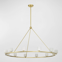 Lámpara de Techo LED E14 de Lujo Moderna para Interiores, Comedor, Gran Lámpara Rectangular de Cobre y Vidrio con Anillos, Antideslumbrante, Regulable, Alto CRI 90