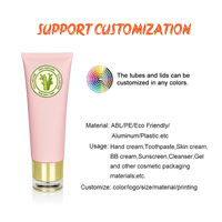 Tube cosmétique rechargeable écologique avec logo personnalisé pour crème visage et dentifrice, en matériau de canne à sucre avec bouchon à vis