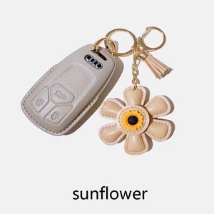 Online Wholesale Cute Cartoon <b>Personalized</b> Ins Pu Leather Sunflower <b>Keychain</b> for Bag Pendant and Creative Gift - Product Image 2