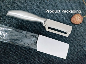 Éplucheur de fruits et légumes professionnel en acier inoxydable, lame incurvée entièrement métallique, outil d'épluchage manuel pour restaurant - Product Image 4