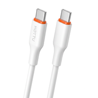 Câble USB-C vers USB-C blanc pour smartphone, tablette, ordinateur portable, voiture, maison, bureau, voyage