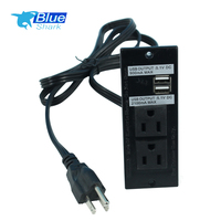 Multiprise de bureau ABS avec USB, prise de courant encastrée, prise de courant pour table de conférence, prise de courant avec 2 prises US et 3 ports USB