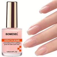 Traitement fortifiant pour ongles à la kératine sous marque privée, vernis naturel rose transparent, fourniture d'usine OEM