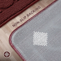 Tapis de cuisine demi-cercle durable résistant à la saleté, absorbant anti-dérapant, tapis de sol de cuisine rouge pour la maison