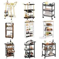 Carrito de Cocina al por Mayor, Carrito de Almacenamiento Portátil con Ruedas, Carrito de Cocina Rodante, Soporte Móvil para Barra