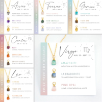 Collier pendentif en pierre naturelle du zodiaque, bijoux de mode tendance, cristal de guérison, pendentif délicat de pierre de naissance pour femmes, vente chaude