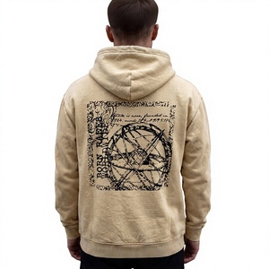 Custom Mens Vintage Washed Pullover <b>Hoodie</b> Oversized Streetwear <b>Gothic</b> Letter Print Heavyweight Cotton Hooded Sweatshirt - Product Image 3