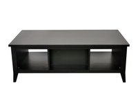 Table basse moderne haut de gamme avec plateau en bois noir pour salon