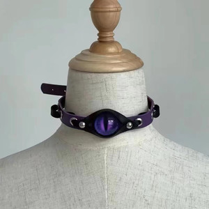 Collar Gótico Multicolor con Ojos de Demonio para Hombre y Mujer, Collar de Cuero Punk, Joyería - Product Image 2