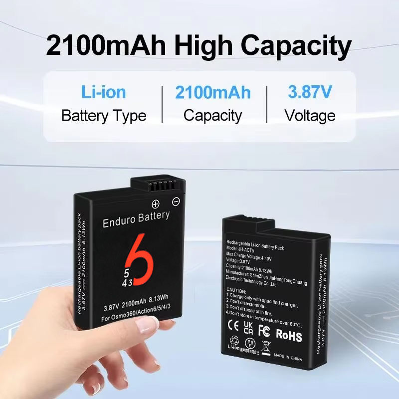 HONGDAK Battery Charger for DJI Osmo Action 6/5/4/3 Camera with Power Indicator Light Three Slot Battery Charging Storage Box