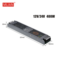 Alimentation LED à découpage ultra-mince à tension constante, sortie unique, DC 12V/24V, driver basse tension 24W-500W, entrée AC, IP20, pour intérieur
