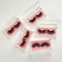 Vente en gros de boîtes d'emballage vides transparentes en acrylique pour cils de vison de luxe 25 mm Marque privée personnalisée faite à la main pour cosmétiques