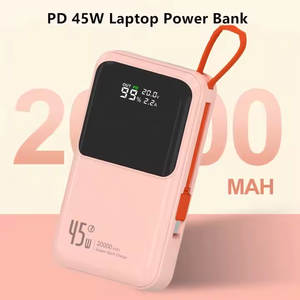 Construit en type-c câble Portable charge rapide batterie externe 20000mah ordinateur portable <span class=keywords><strong>PowerBank</strong></span> <span class=keywords><strong>PD</strong></span> <span class=keywords><strong>45W</strong></span> LED affichage batterie - Product Image 2