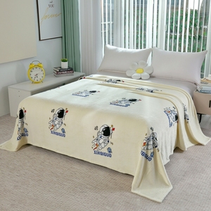 FY Chất Lượng Cao Da Thân Thiện Sang Trọng Siêu Mềm Phòng Ngủ Gấu Trúc Phi Hành Gia Hoa In Flannel Chăn - Product Image 3