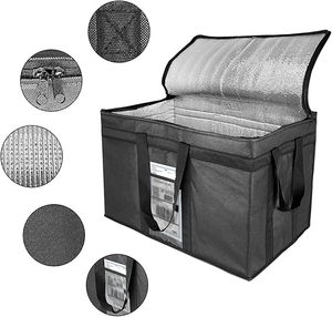 Insulated Cooler Bags with Zipper Closure,Reusable Grocery Shopping Bags Keep Food Hot or Cold,Collapsible Lunch Bag - Product Image 4