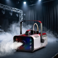 Machine à fumée portable 1200W, générateur de fumée avec 6 LED RGB, télécommande, boîtier métallique pour fêtes, scènes, mariages