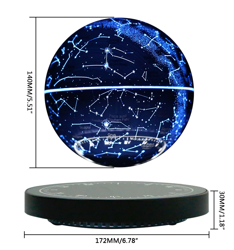 Amazon Best Seller RGB Led Bedroom Baby Night Rechargeable Touch Control 14cm Magnetic Levitation Star Starry  Bedroom Light