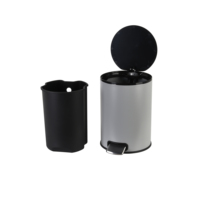 Poubelle ronde en étain galvanisé durable pour la maison et l'intérieur Poubelle en acier inoxydable de forme ronde personnalisée Qualité supérieure