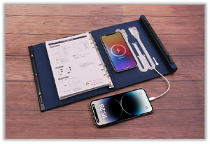 Libreta con Banco de Energía y Cargador Inalámbrico, con Bloqueo de Huella Dactilar y Logotipo LED, para Artículos Esenciales de Negocios, Éxito de Ventas 2025 - Product Image 4