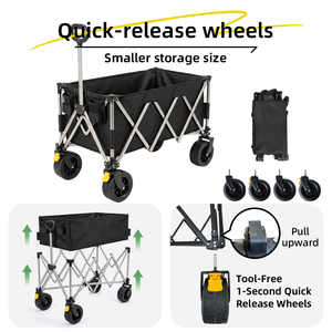 Chariot de camping en acier de qualité supérieure, grande capacité, <span class=keywords><strong>pliable</strong></span>, à quatre roues, avec roues à dégagement rapide, <span class=keywords><strong>remorque</strong></span> de camping extérieure OEM - Product Image 4