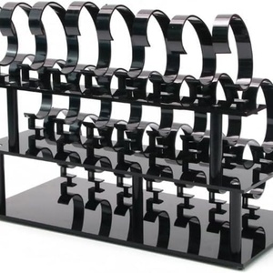 New Trendy Black <b>Custom</b> Size Acrylic Modern Watch Jewelry Display Rack Stand with <b>Custom</b> Logo Silk-Screen Printed - Product Image 2