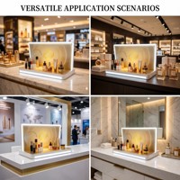 Support de présentation cosmétique en acrylique lumineux LED de luxe, organisateur de maquillage éclairé sur mesure, fournisseur en gros