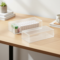 Boîte de rangement multifonctionnelle en acrylique pour Mahjong, transparente, avec affichage, plusieurs compartiments, taille personnalisable, vente en gros