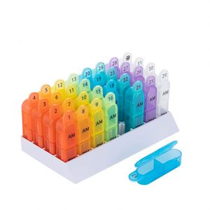 Organisateur de pilules en PP sans BPA pour 30 jours, étui à médicaments AM/PM pour un mois, boîte à pilules double quotidienne pour vitamines et médicaments, idéale pour les voyages - Product Image 3