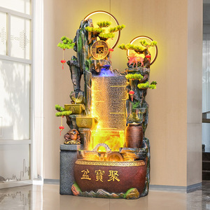 Fuente de agua estilo del sudeste asiático con rocalla, luz y agua que fluye para la sala de estar, entrada, oficina, decoración Feng Shui - Product Image 4