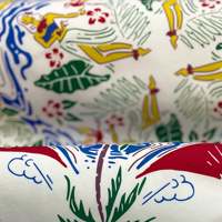 Écharpe carrée en coton et soie à motif tropical personnalisé, bords finis à la machine, impression recto, pour la vie quotidienne